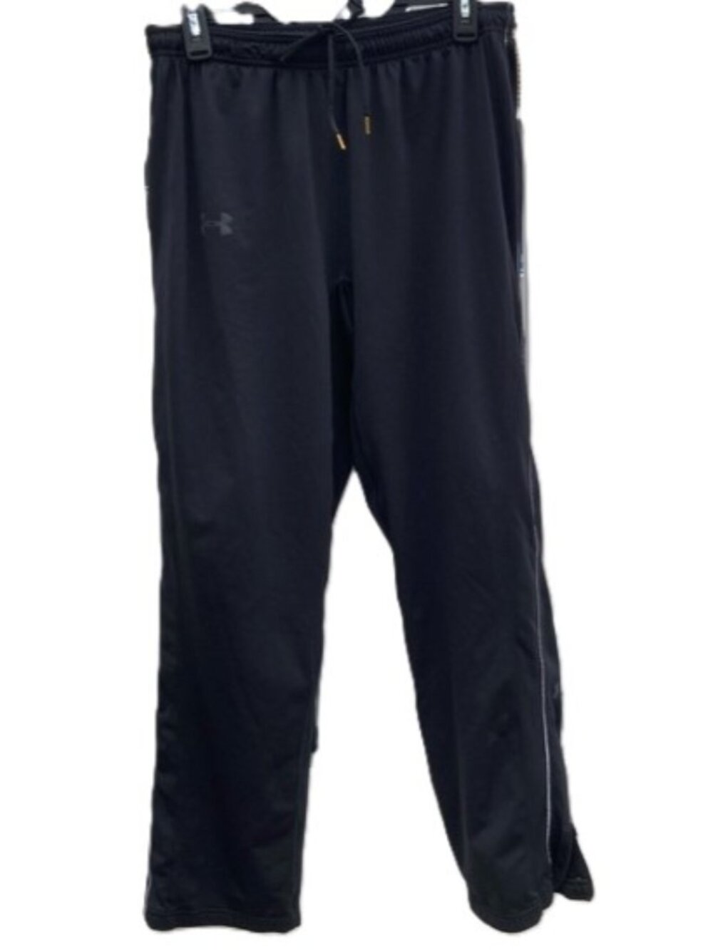 UNDER ARMOUR Athletic Workout Pants Black with White Accents Mens Large